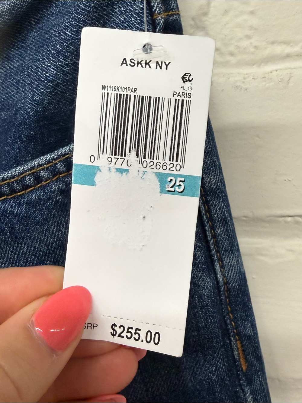NWT ASKK NY Raw Hem Mid rise Straight Jean Size 25 - Picture 5 of 10